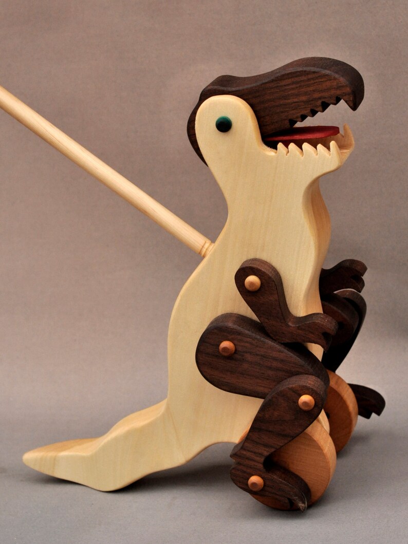 Tyrannosaurus Rex Push Toy Wooden Toy Tyrannosaurus Rex Push Etsy