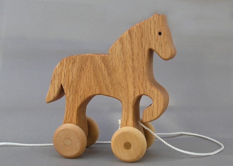 Horse Pull Toy Waldorf play for kids toddlers girls and boys image 1