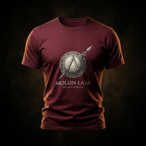 Spartan Lambda Shirt, Molon Labe Shield T-Shirt, Spartan Warrior Tee, Greek History Gift, Hoplite Aesthetic