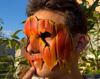 Hand-Painted Pumpkinhead Horror Mask: Creepy Halloween Costume Prop