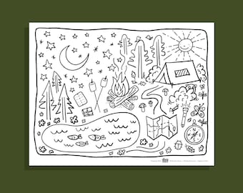 Camping coloriage