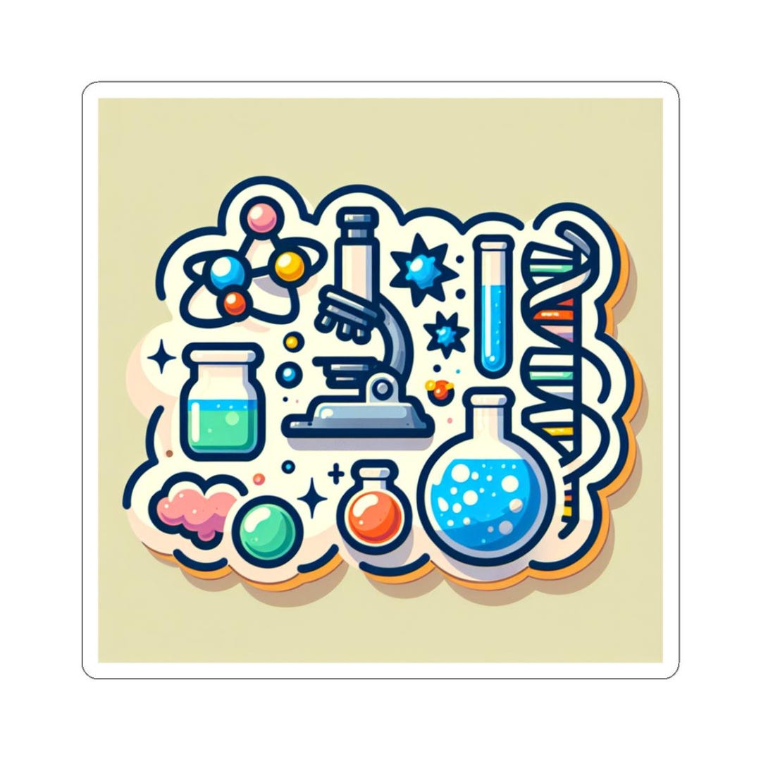 Science Themed Kiss-cut Stickers for Lab Lovers, Cute Sticker Pack for ...