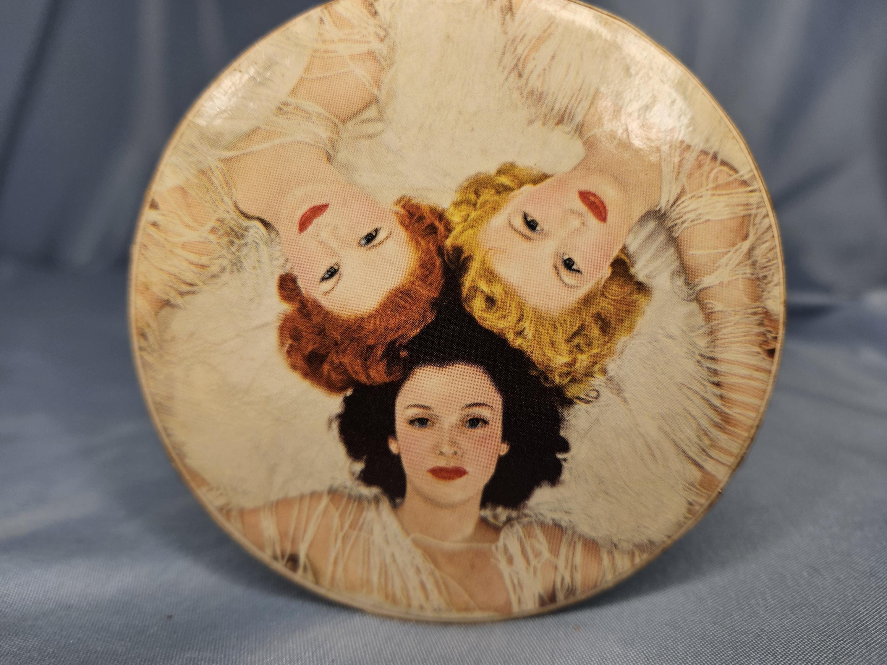 Vintage Jergens Twin Make Up Set Brunette Powder & Cake Art Deco Box 1930s 1940s