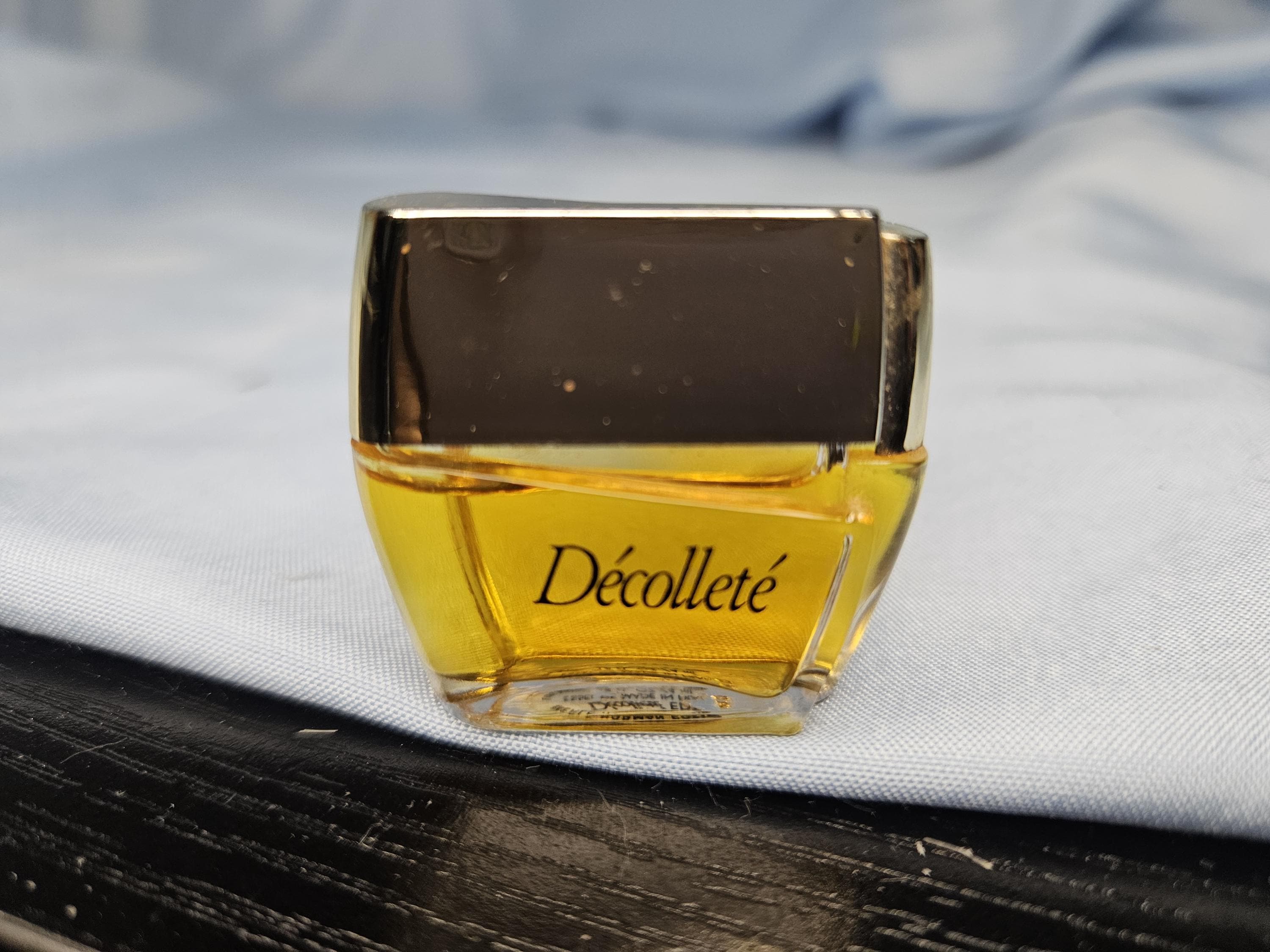 Extremely rare Vintage Décollété Mini Perfume Bottle Full 0.25 fl oz Gold Cap Collectible Vanity Display