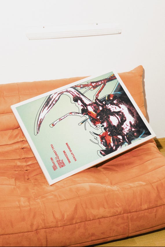 Massive Attack Mezzanine Album Poster Dark Music Wall Art Trip Hop