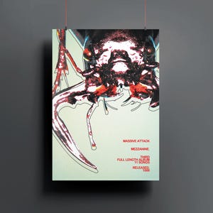 Massive Attack Mezzanine Album Poster Dark Music Wall Art Trip Hop Band Artwork 90s Alternative Aesthetic Gift Indie Room Decor