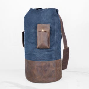 Waxed Canvas & Leather Motorcycle Duffel Bag: Handcrafted Travel Weekender