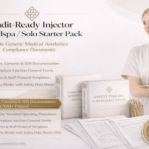 Med Spa Compliance Documentation Bundle: Policies, Consents, SDS (Digital Download)