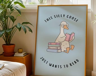 Silly Goose Bookish Art Print
