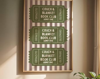 Admit One Ticket Wall Art - Couch and Blanket Book Club