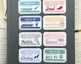 Bookish Name Tag Stickers