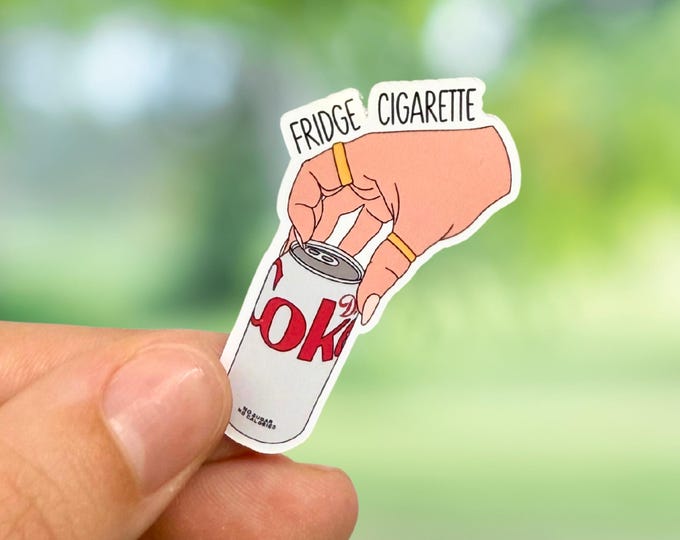 Featured listing image: Diet Coke Sticker | Glossy Fridge Cigarette Vinyl Decal | Funny Soda Obsession