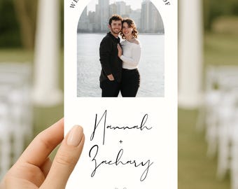 Book Themed Wedding Program | Digital Download | Printable Canva Template