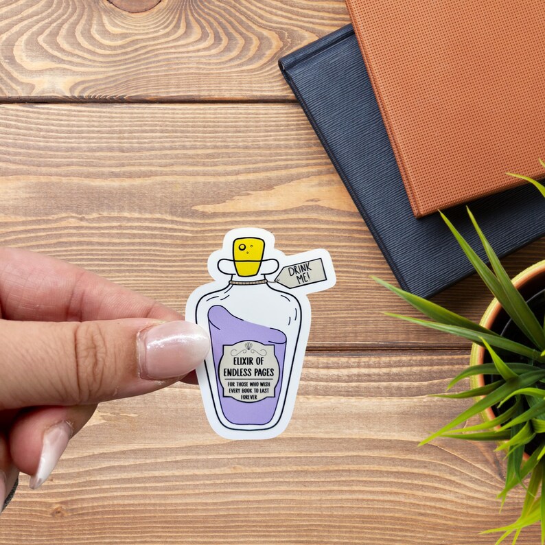 Elixir Brew Sticker Reader Potion Sticker - Elixir of Endless Pages - Etsy