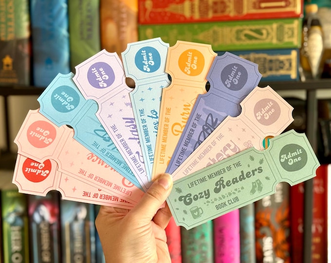 Featured listing image: Admit One Tickets | Bookmark for Book Lovers| Genre Variety Set | Cardstock, Matte