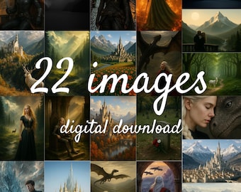 High Fantasy Kingdom and Heroine Aesthetic Pack | Bookish Wall Art | Digital Download