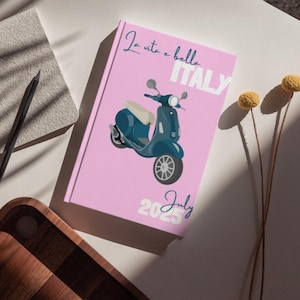 Canva-sjabloon voor reisfotoboek Italië | Afdrukbaar vakantiealbum op A4-formaat | Digitaal downloadplakboek | Aangepast reisgeheugen DIY-fotoalbum