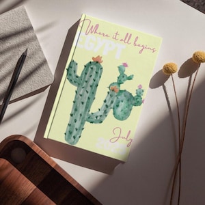 Canva-sjabloon voor reisfotoboek Egypte | Afdrukbaar vakantiealbum op A4-formaat | Digitaal downloadplakboek | Aangepast reisgeheugen DIY-fotoalbum