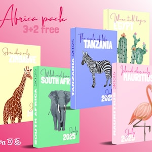 Africa Travel Photo Book Canva Template | A4 Printable Vacation Album | Digital Download Scrapbook | Editable Travel Memory DIY Photo Album