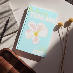 Canva-sjabloon voor reisfotoboek Thailand | Afdrukbaar vakantiealbum op A4-formaat | Digitaal downloadplakboek | Aangepast reisgeheugen DIY-fotoalbum