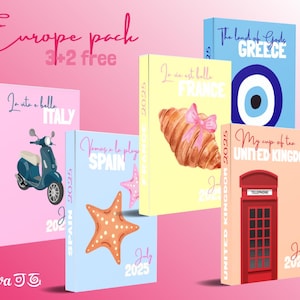 Europe Travel Photo Book Canva Template | A4 Printable Vacation Album | Digital Download Scrapbook | Editable Travel Memory DIY Photo Album