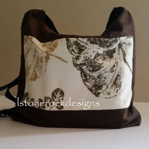 grande borsa morbida patchwork Borsa boho chic con motivo a foglie