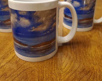 Bask in the Beauty of the Blue Sky Ceramic Coffee Mugs for a Stylish and Tranquil Beverage 11oz Mugs Experience, Coffee Lover Gift