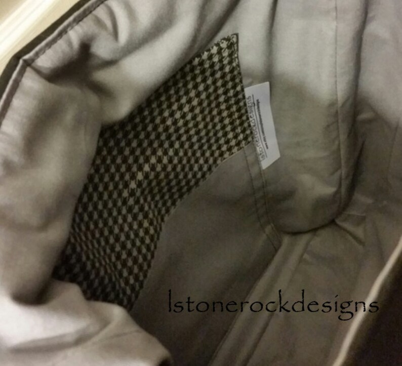Houndstooth Charcoal Messenger Bag Adjustable Strap Etsy