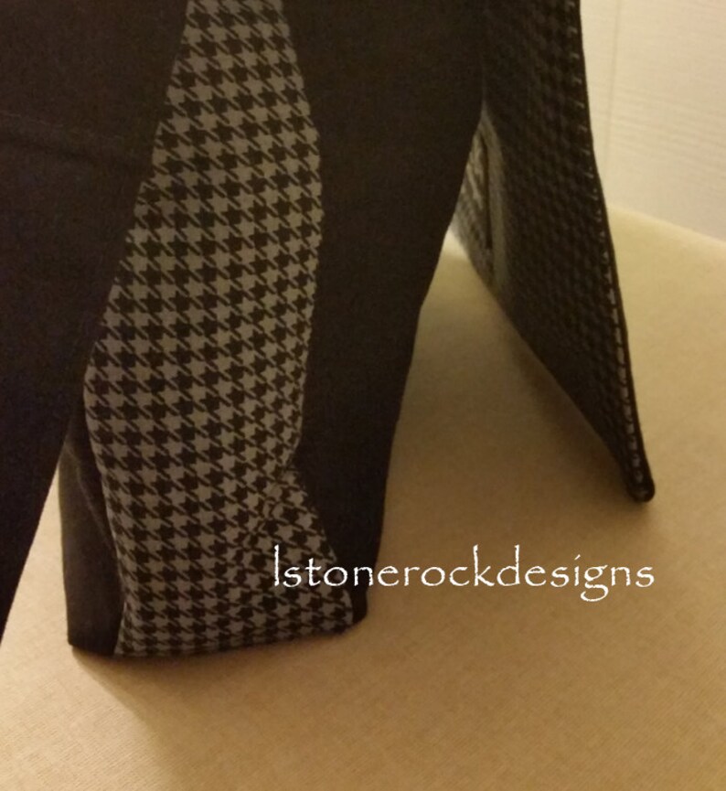 Houndstooth Charcoal Messenger Bag Adjustable Strap Etsy