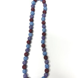 Rhinestone Bead Necklace, Berry