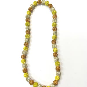 Rhinestone Bead Necklace, Citrus