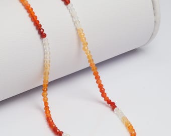 Orange Mexican Fire Opal 2mm Faceted Rondelles Bead Strand