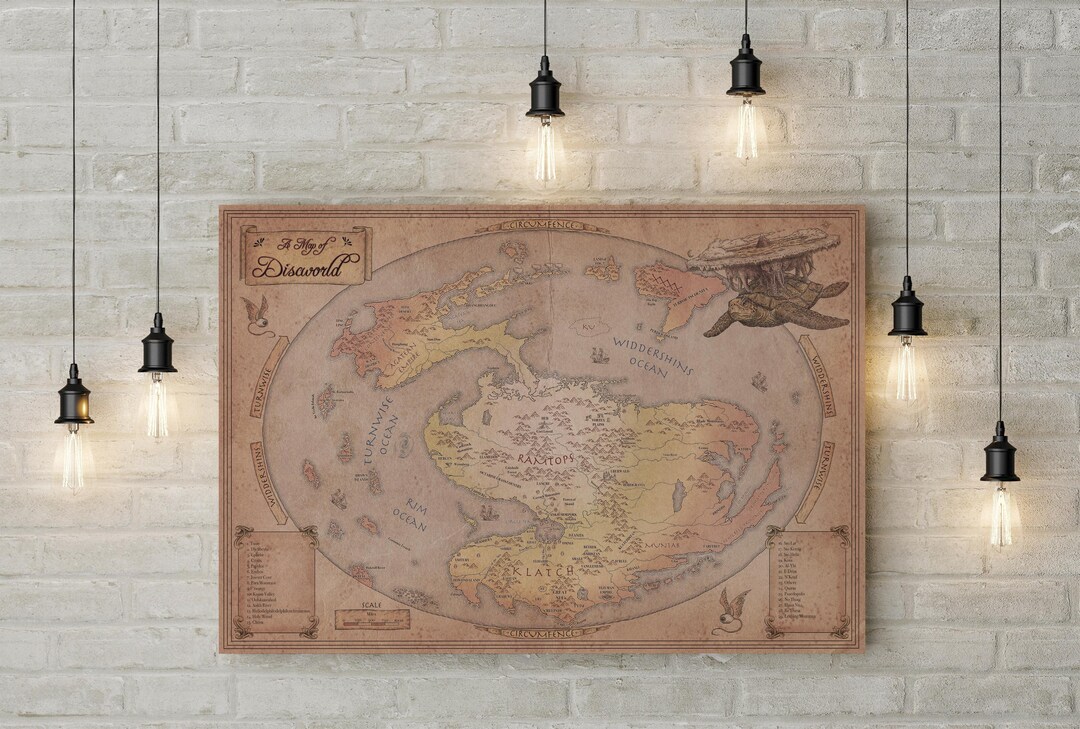 A Discworld World Turtle Map - Fan Designed - Canvas or Poster Art - Etsy