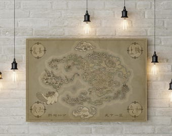 Avatar 4 Nations World Map - Fan Designed - Canvas or Poster Format