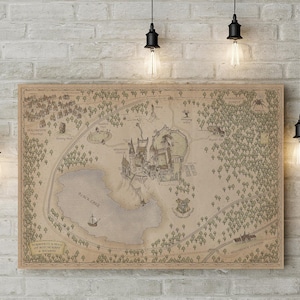 Hogwarts Grounds Map - Harry Potter - Canvas or Poster Format