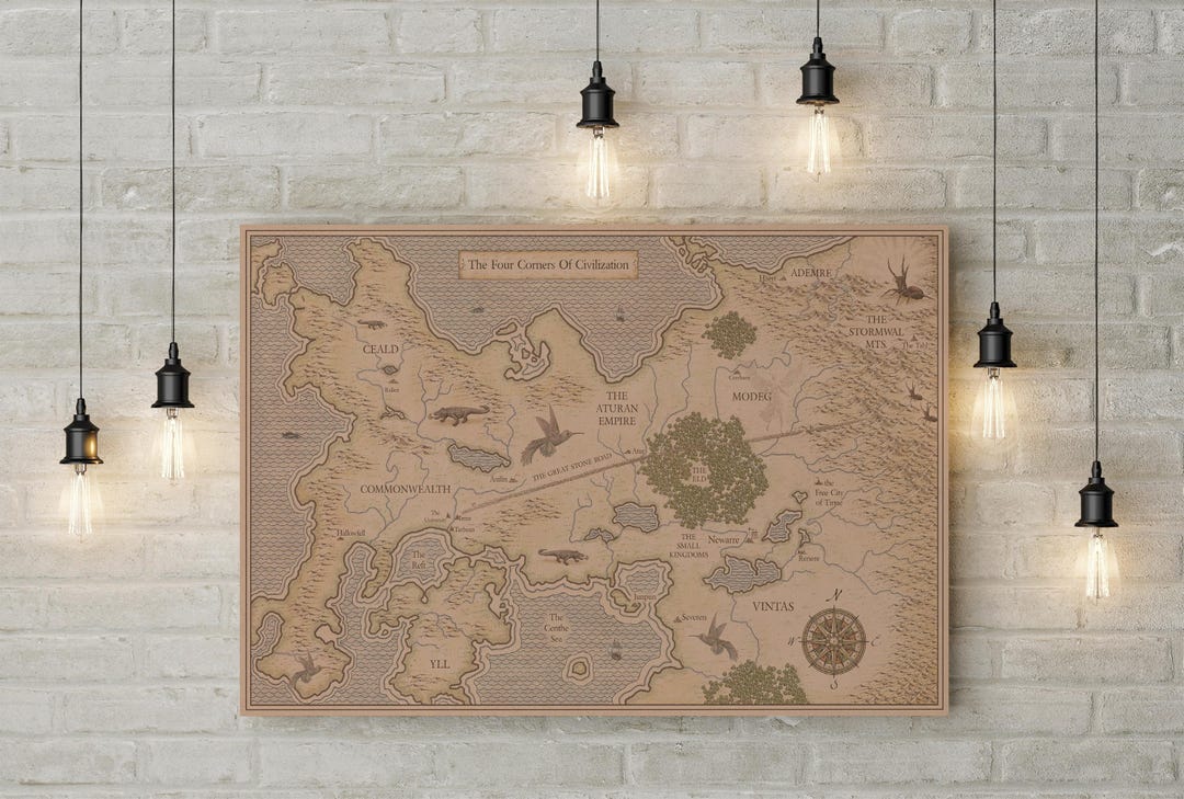 A Temerant Four Corners Map - Fan Designed - Canvas or Poster Format - Etsy