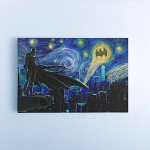 The Dark Knight Guards Starry City Stretched Canvas or Poster Artwork