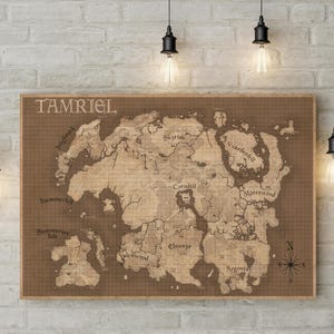 Mapa Tamriel - Elder Scrolls - Grafika na płótnie lub plakat