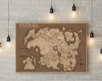 Mapa de Tamriel - Elder Scrolls - Lienzo o póster