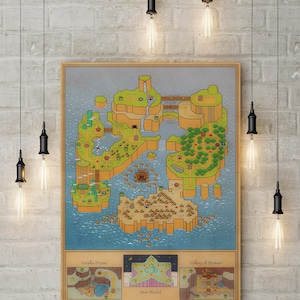 Super Mario Map - Fan Designed - Canvas or Poster Art