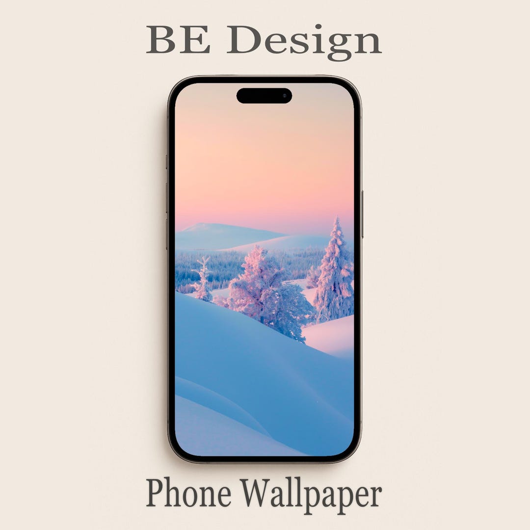 Pastel Winter Wonderland Wallpaper | Pink Snow Landscape iPhone