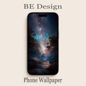 Milky Way Fluss Telefon Hintergrundbilder, Nachtwald iPhone Hintergrund, Sterne Samsung Galaxy digitaler Download | Space Landschaft Wallpaper | AP005