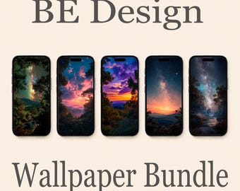 iPhone Wallpaper Bundle – Forest, Sunset & Galaxy Phone Backgrounds (5 Pack)