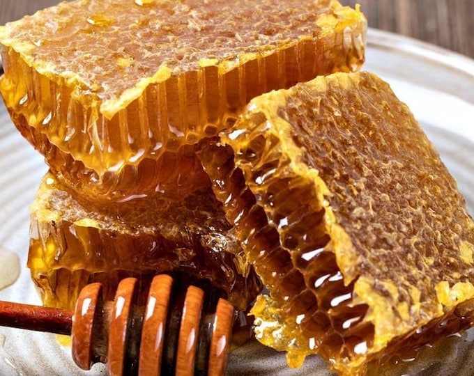 Raw Honeycomb: 100% Natural Unfiltered Honey in Comb, 1.1lb - 500g