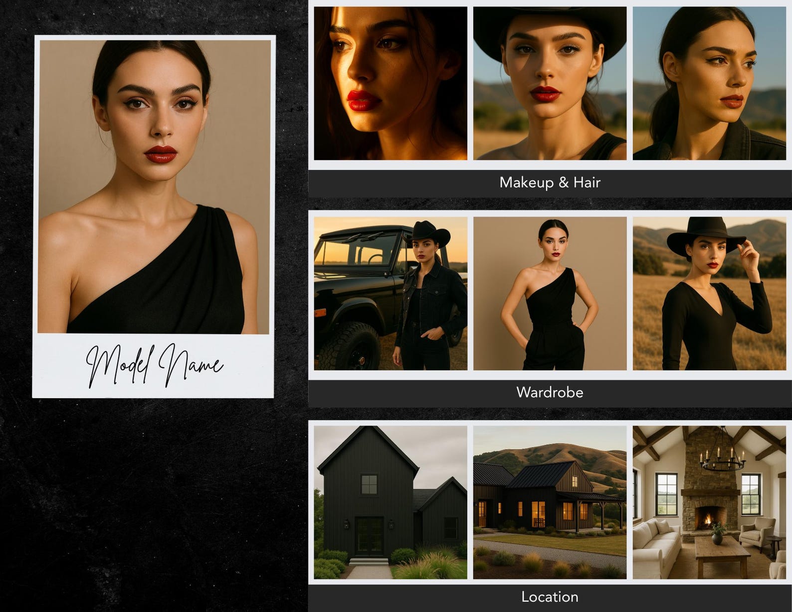 Dark Mood Board Templates for Photographers | Canva Editable | Photo ...