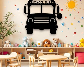 Back to School Bus Wall Art – Fun Classroom Decor for Teachers, Students, and Kids | Perfect Teacher Gift & School Room Accent
