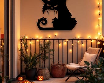 Angry Black Cat Halloween Yard Stake – Spooky Outdoor Decor, Halloween Garden Decoration, Haunted Home Accent - Gothic Home Decor