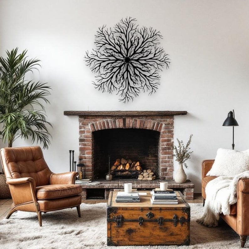 Tree of Life Metal Wall Art – Large Round Family Tree Decor – Nature ...