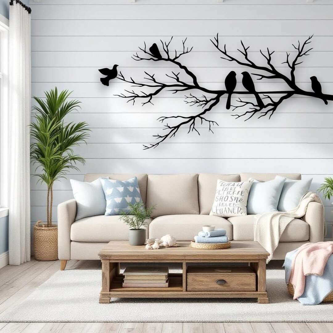 Birds on a Branch Metal Wall Art | Outdoor Tree Decor | Bird Lovers ...