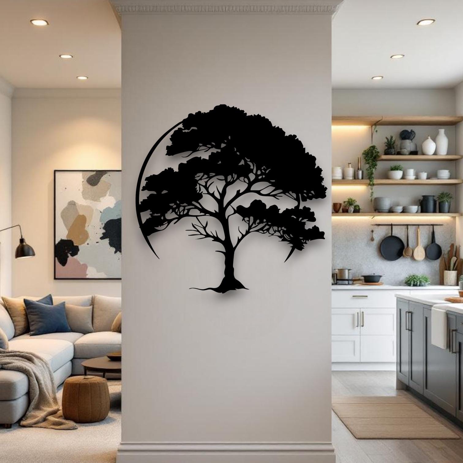 Metal Tree of Life Wall Art – Modern Nature Wall Decor – Family Tree ...